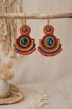 Kay Lee Rust Boho Earrings New